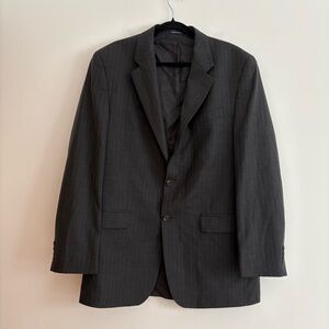 Lauren Ralph Lauren 100% Wool Black Pinstripe Men's Blazer Office Minimalist 46L